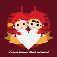 Image result for Chinese Wedding Couple Cartoon