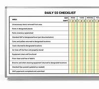 Image result for 5S Daily Cleaning Checklist