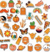 Image result for Aesthetic Orange Sticker Cute