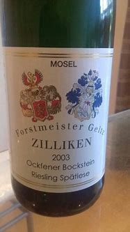 Image result for Zilliken Forstmeister Geltz Ockfener Bockstein Riesling Auslese #6