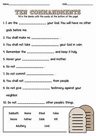 Image result for Ten Commandments Printable Sheets