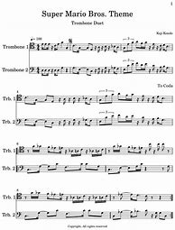 Image result for Super Mario Bros Trombone Sheet Music