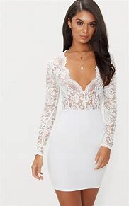 Image result for Lace White Bodycon Dress