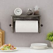 Image result for Wall Mounted Wooden Paper Towel Holder