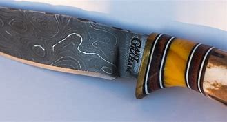 Image result for Blue Damascus Steel Knife