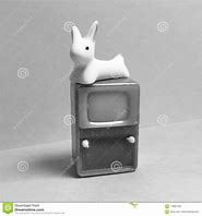 Image result for Black and White TV with Rabbit Ears