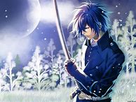 Image result for Anime Boy Blue Hair Knight