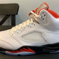 Image result for Jordan 5 Retro Fire Red Silver Tongue