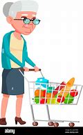 Image result for Old Lady Shopping Cartoon