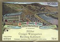Image result for Alfred Merkelbach Urziger Wurzgarten Riesling Spatlese halbtrocken