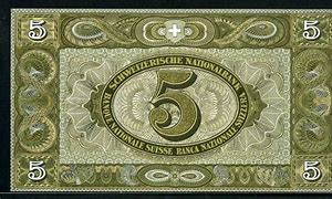 Image result for Swiss Franc Five Dollar Bill