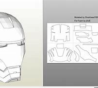 Image result for Iron Man Helmet Papercraft Template