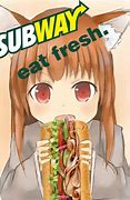 Image result for Anime Girl Eating Subway Meme
