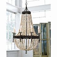 Image result for Wooden Bead Chandelier