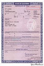 Image result for Car Title Document