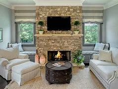 Image result for Windows Next to Fireplace
