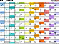 Image result for 2012 Calendar by Month