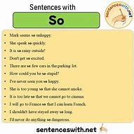 Image result for So Sentence