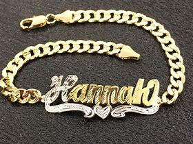 Image result for Name Plate Chain Bracelet