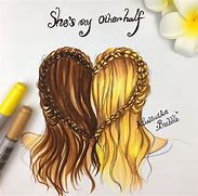 Image result for Brown and Blonde Best Friends Drawing