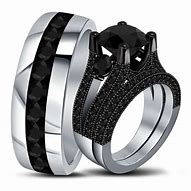 Image result for Black Diamond Wedding Ring Sets