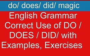 Image result for Is AM Are Was Were Do Does/Did Exercise