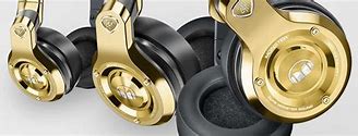 Image result for Custom White and Gold Headphones