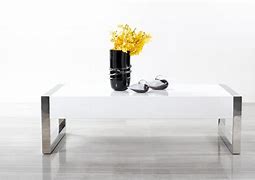 Image result for White and Chrome Square Coffee Table