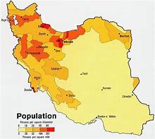 Image result for Iran Population Map
