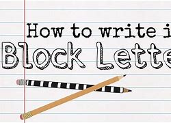 Image result for Block Writing