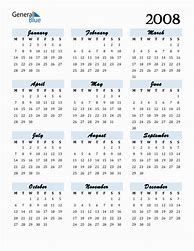 Image result for 2008 Calendar Printable