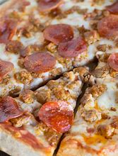 Image result for Sausage and Pepperoni Pizza Slice