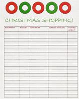 Image result for Printable Christmas Gift Shopping List