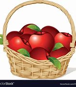 Image result for Basket with Red and Green Apple Clip Art