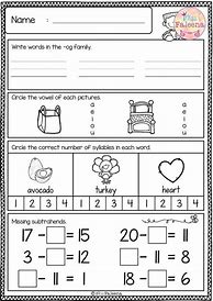 Image result for First Grade Morning Work Worksheets