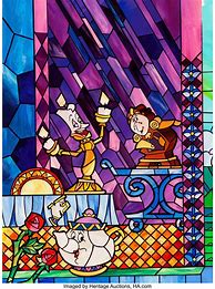 Image result for Beauty and the Beast Stained Glass Images