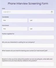 Image result for Phone Interview Form