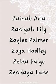 Image result for Girl Names Starting with Z