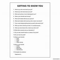Image result for Getting to Know You Adult Worksheet