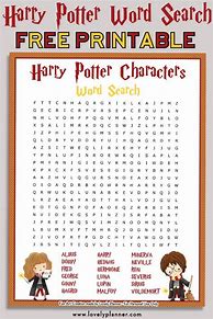 Image result for Word Search Puzzles Harry Potter