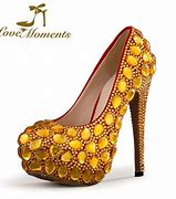 Image result for Gold Crystal Shoes