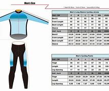 Image result for Cycling Jersey Size Chart