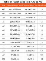 Image result for Paper Size Table