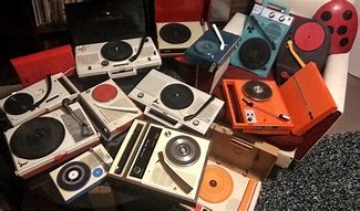 Image result for Portable Record Player and Radio Vintage Battery Operated