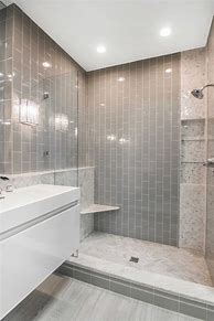 Image result for Modern Bathroom Gray Shower Tile Designs