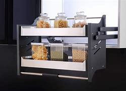 Image result for Stainless Steel Storage Organizer Inside Cabinet Turntable