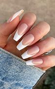 Image result for Coffin French Outlined Tip Nails