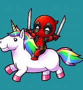 Image result for Deadpool Riding a Unicorn Drawing