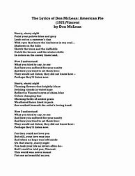 Image result for American Pie Song by Don McLean