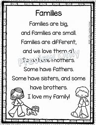 Image result for Preschool Family Poem